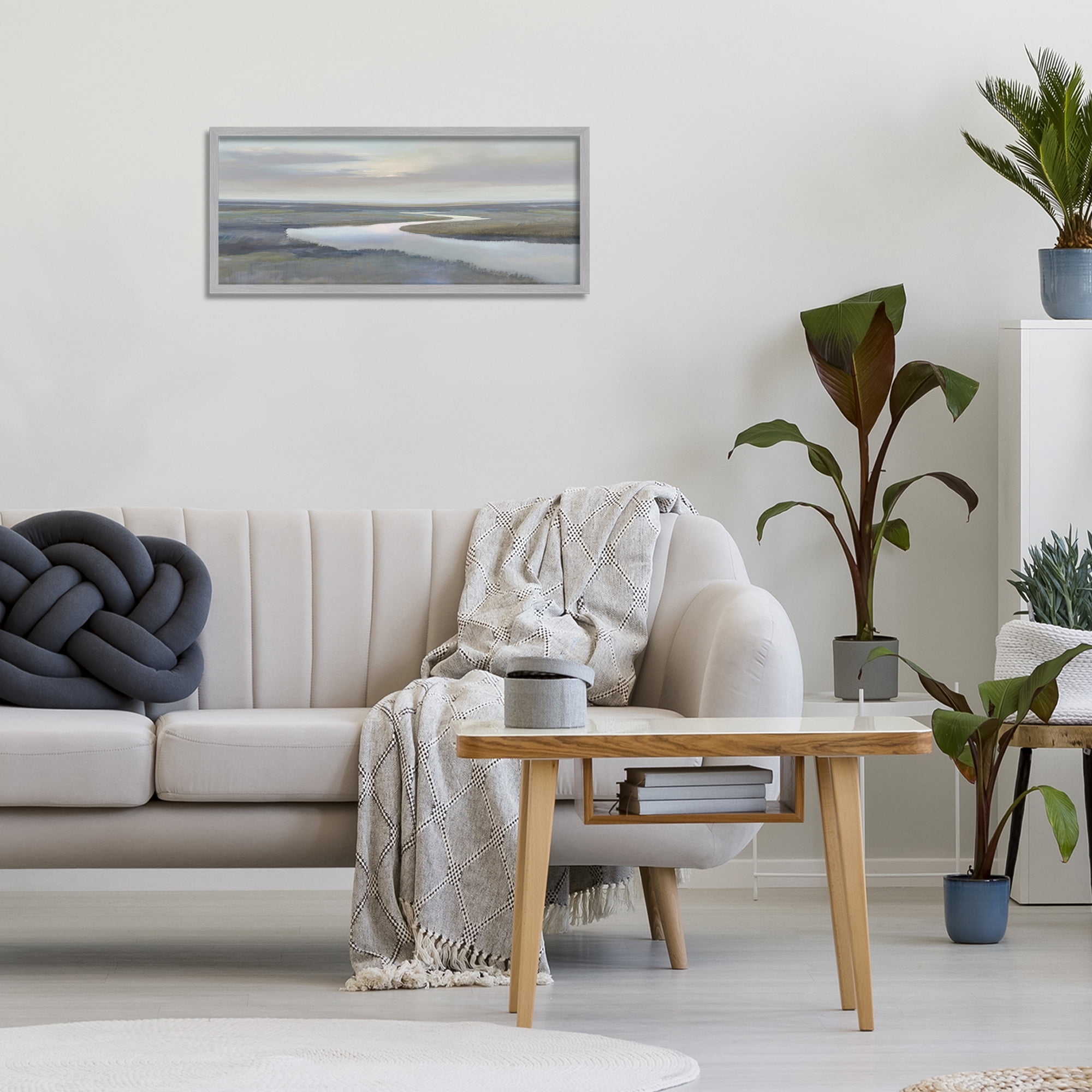 Stupell Industries Foggy Riverbend Atmosphere Gray Framed Giclee Art, design by Christy McKee