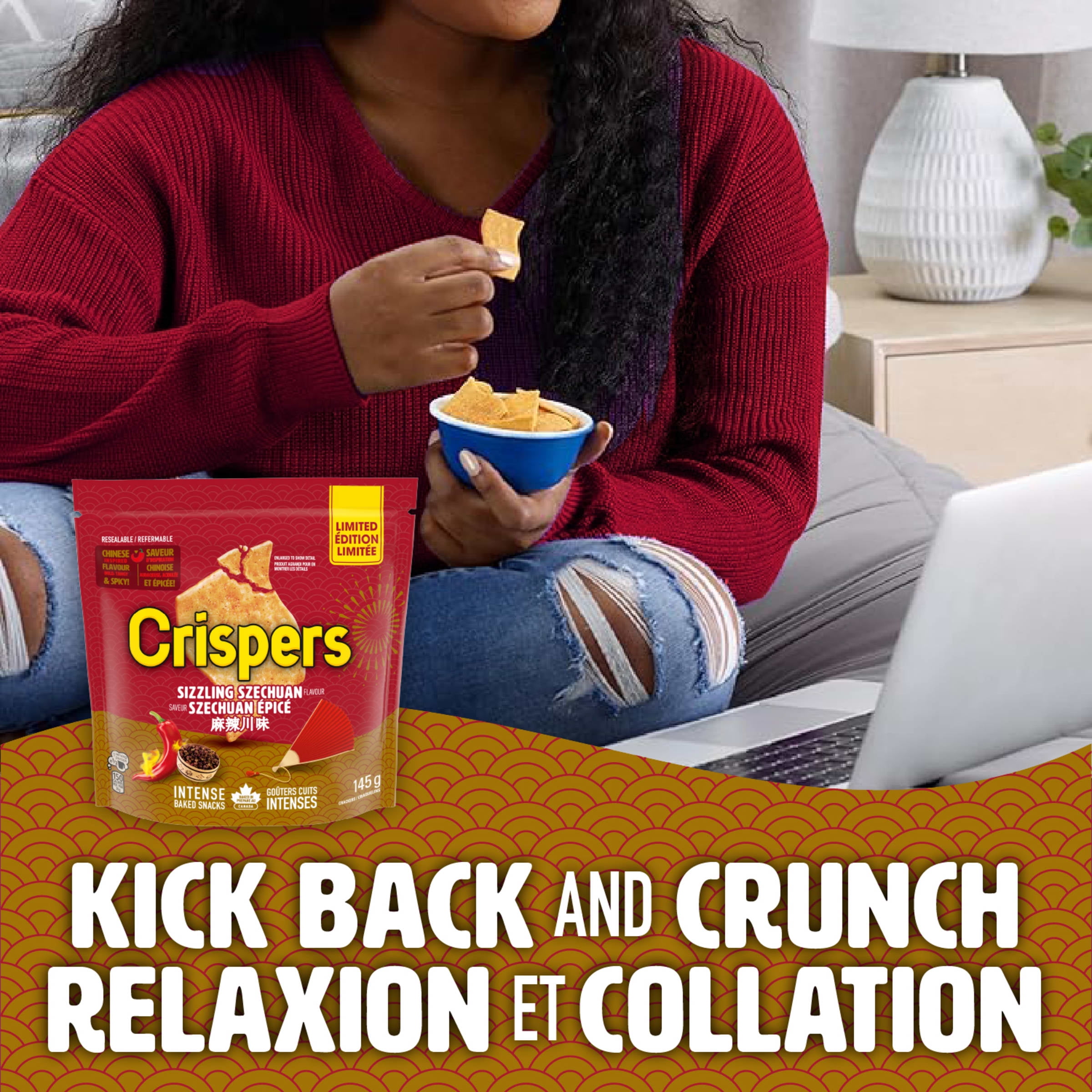 CRISPERS, Sizzling Szechuan Crackers, Salty Snacks, Baked In Canada