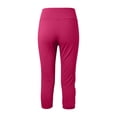 thumbnail image 6 of DGMIOCS Women Capris High Waist Yoga Pants Hollow Out Comfy Stretchy Seamless Leggings Workout Compression Capri Pants Hot Pink XL, 6 of 7