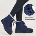 thumbnail image 5 of Women's Cotton Warm Fur Snow Winter Lace Up Flat Cute Plus Size Comfortable Ankle Platform Boots, 5 of 12