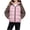 Pink, variant on Kids Jacket Colorblock Hooded Puffer Jacket for Kids Zip-Up Coat Raglan Sleeves (AG,5-6 Years)