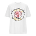 thumbnail image 4 of Graphic Tennis Tees for Women Women’s T-Shirts Oversized Graphic Tops for Casual Everyday Wear Blend Tee with Prints Comfortable Fit White M, 4 of 5