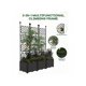 thumbnail image 3 of 3-piece plastic plant box con metal trellis - outdoor raised garden cama para climbing plants, privacy screen para patio, balcony y backyard - 79x17x72 pulgada, 3 of 7