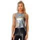 thumbnail image 1 of Camiseta Sin Mangas Con Chaleco Brillante Metálico Brillante Sin Mangas Para Fiesta Y Club Para Mujer Negro sólido1 S, 1 of 5