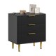thumbnail image 1 of Moderno wood chest of cajones con fluted cajones metal handles y legs-a almacenamiento organizer, 1 of 6