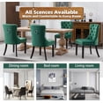 thumbnail image 5 of Westice Dining Chair Set of 6, Velvet Wingback Tufted Chairs for Dining Room with Nailhead Rivet Trim Design Pull Ring on Backrest Wood Legs for Kitchen, Green, 5 of 9