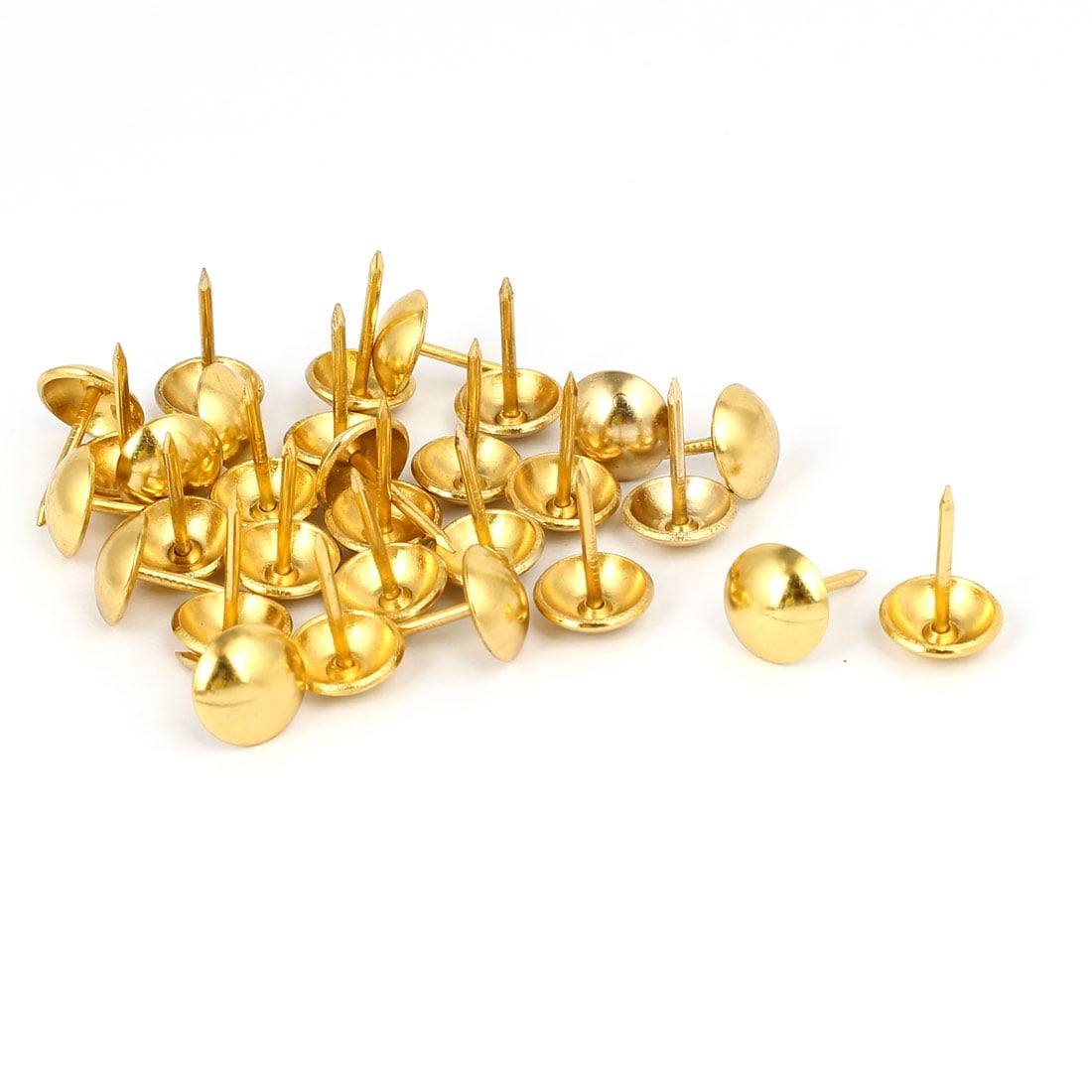 Home Furniture Upholstery Thumb Tack Nail Push Pin Gold Tone 11mm x 17mm 30pcs