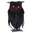 thumbnail image 1 of Halloween Decoration Realistic Crow Owl Halloween Prop Party Decor with Light, 1 of 6