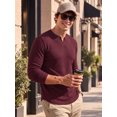 thumbnail image 2 of RICHCOIN Men's V Neck Long Sleeve Shirts Slim Fit Basic T Shirts Ribbed Fashion Tee, 2 of 7