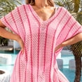 thumbnail image 4 of Summer Clearance Sale! TMOYZQ Oversized Swimsuit Coverups for Women Crochet Knit Hollow Out V Neck Bathing Suit Coverups Summer Bikini Dress Beach Cover Ups for Swimwear, 4 of 9