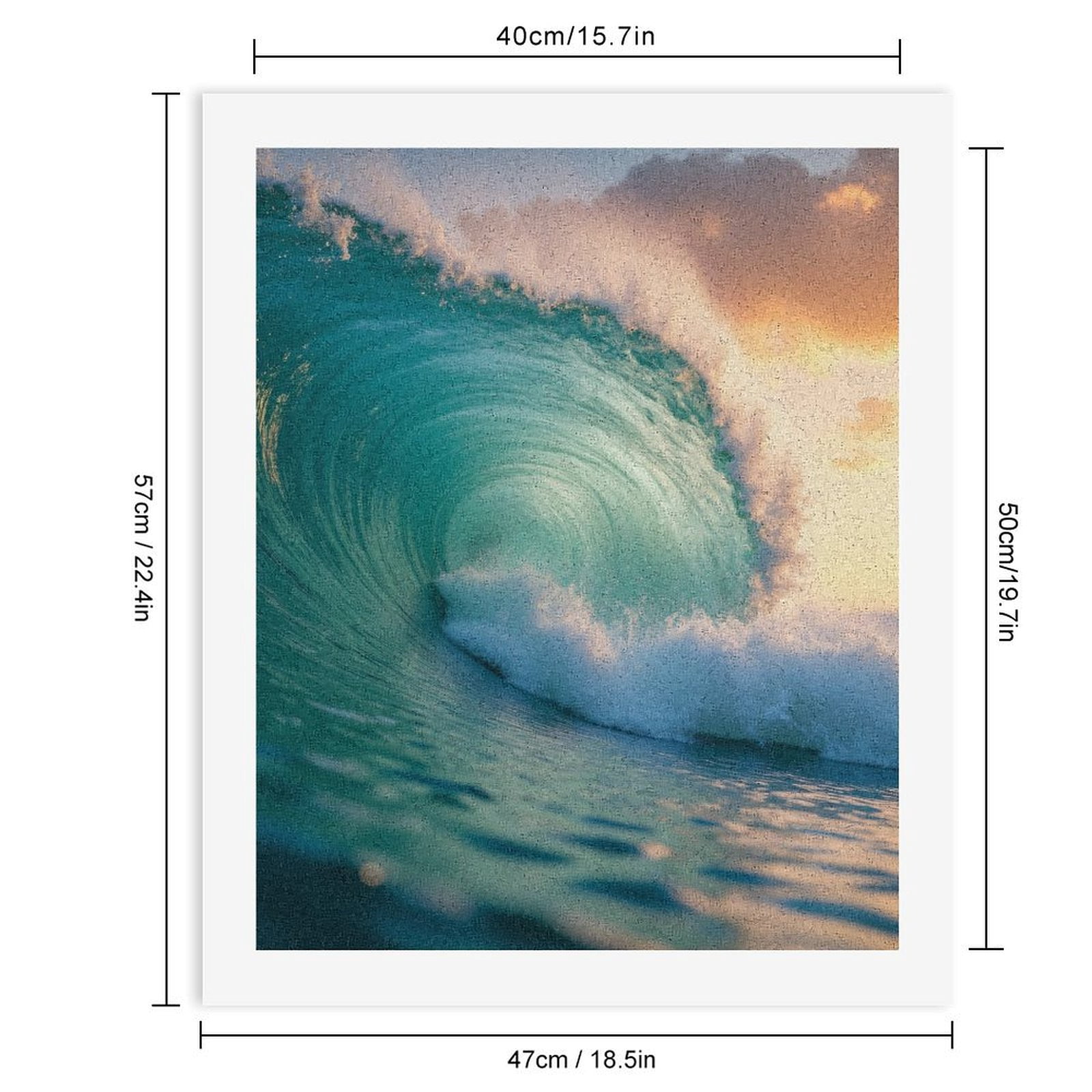 Paint by Numbers Kit for Adults, Ocean Wave Surfing Sunset Beauty Paint by Numbers, Easy Paint by Numbers Kit for Adults Beginner, DIY Adult Paint by Number Kits on Canvas, Home Decor