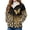 Butterfly Leopard, variant on Cow Spot Print Womens Sherpa Fleece Jacket Button Down Lapel Coat