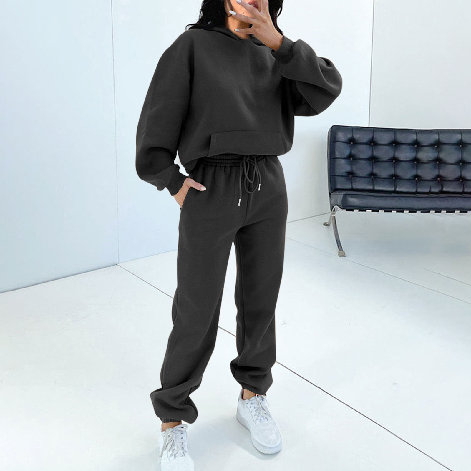 skpabo Women Tracksuit Set Oversized Tracksuits 2 Piece Outfit Hooded ...