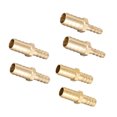 thumbnail image 1 of Destyer 6Pcs/set 2 Way Straight Hose Barb Brass Connector Pipe Fitting Fitting Easy-install Durable, 1 of 6