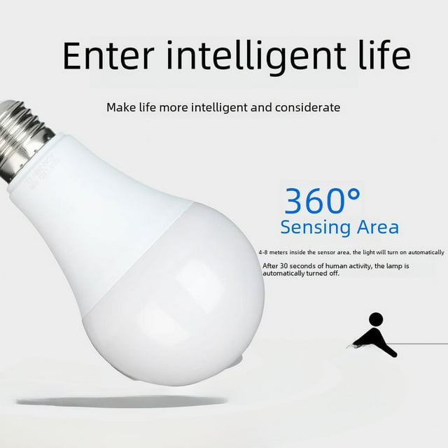 Bombilla de control de voz por inducción de radar infrarrojo de cuerpo humano LED integrada para pasillo de escalera, tornillo de inducción inteligente para el hogar al por mayor