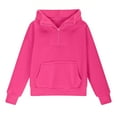 thumbnail image 3 of zbxnLI Girls Half Zip Sweatshirts Long Sleeve Hoodies Tops Kid Girls Pullover Sweatshirt with Pocket, 3 of 5