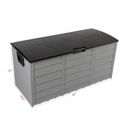 SalonMore 75gal 260L Outdoor Garden Plastic Storage Deck Box Backyard Lockable Seat Black
