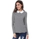 thumbnail image 5 of Blusa a rayas en contraste Allegra K Peter Pan Negro XS para Disfraz de Halloween, 5 of 6