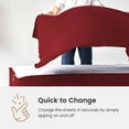 thumbnail image 4 of Luxurious Zip On Sheets Twin XL Size(39X80) - Includes 2 Zip Sheets +1 Bottom Fitted Base - Fit's 16” In Deep Pocket - Zip Sheets Easy to Change - 600 TC Cotton Fitted Sheet - Burgundy Color, 4 of 8