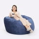 thumbnail image 2 of Yeshouse Sillón puf gigante de 1,2 m con relleno, sofá puf redondo de terciopelo para adultos y adolescentes, puf grande y suave para dormitorio o sala de estar, 2 of 8