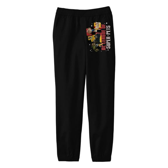 DC Comics League of Super Pets Youth Black Graphic Jogger Pants