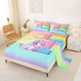 thumbnail image 2 of Erosebridal Rainbow Kids Pink Unicorn Queen Sheet Sets,Colorful Ombre L Alphabet Bed Set For Girls Teens 4pcs, 2 of 6