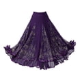 thumbnail image 3 of Falda de baile de salón para mujer, falda española, ropa, vestido de fiesta, falda de danza del vientre Talla L Morado, 3 of 8
