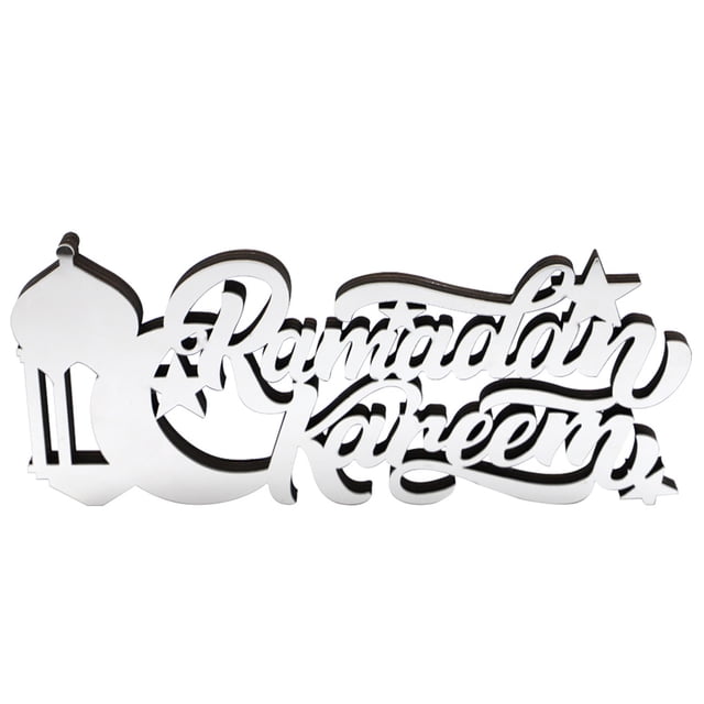 Naiovety Decoraciones Artesanías Eid Mubarak Ramadan Espejo Superficie Decoración del hogar Estantería Escritorio Adorno colgante Adorno Kits de decoración para fiestas plata Naiovety HA061002-02