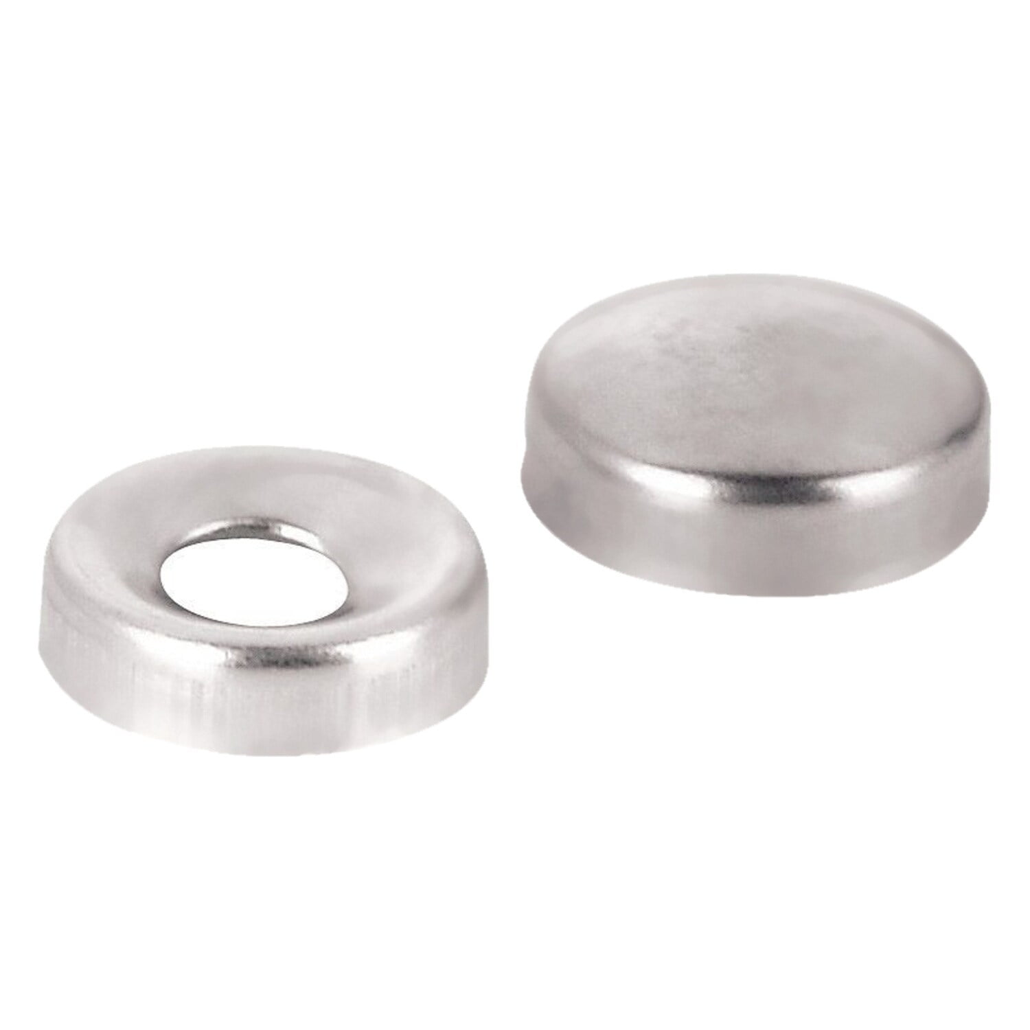 100 Pack Metal Screw Cover Cap for #6 and #8 Size Nickel Finish 15/32" (12 mm)