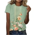 thumbnail image 1 of Tops de Ajuste Suelto para las Mujeres Sudadera de Manga Corta, Camiseta Casual Impresa para el Uso Diario de Primavera Y Otoño, 1 of 5