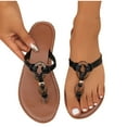 thumbnail image 4 of Black Ladies Everyday Flip Flops With Round Toe Flat Sole Ideal For Outdoor Indoor Comfort In Warm Weather, 4 of 9