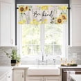 thumbnail image 3 of Sunflowers Curtain Valances for Windows, Summer Eucalyptus Leaves Honey Bee Linen Texture Rod Pocket Valance Window Treatments Short Curtains for Kitchen Bathroom Living Room, 3 of 6