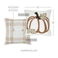 thumbnail image 4 of Pillow Wheat Plaid Pumpkin Farmhouse 18x18 Woven Cotton Fall Decor TCC Brands, 4 of 11