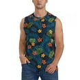 thumbnail image 3 of Uemuo Hawaiian Style Pattern Men's Sleeveless T-Shirt,Muscle Athletic Tank Top, Moisture-wicking Quick-dry Breathable Classic Tee Top for Gym Run Outdoor Sports-, 3 of 8