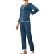 thumbnail image 4 of Conjuntos de lounge para mujeres INSPIRE CHIC, camisetas de manga larga con pantalones, conjuntos de pijama XL azul lago, 4 of 6