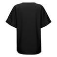 thumbnail image 6 of Ladies Tops Plus Size Crop Top Bat Wing Sleeve Shirt V Neck Work Blouses (Black L), 6 of 8