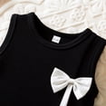 thumbnail image 5 of ITSAME Baby and Toddler Girls Dress, Cute Bow Round Neck Sleeveless Summer Fashion Casual A-Line Dress Black 12-18M, 5 of 7