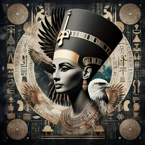 5D DIY Artificial Full Diamond Painting Set - Adult Beginner, Egyptian-Themed Eagle, Hieroglyphics, and Ancient Symbols for Home Wall Decor & Gift - Perfect for Art Lovers & Adults