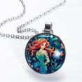 thumbnail image 2 of Mermaid Glass Circular Pendant Necklace - Women's Jewelry, 2 of 5