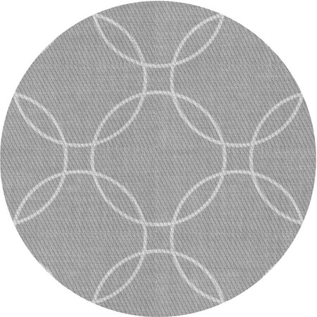 

Ahgly Company Indoor Round Patterned Silver Gray Area Rugs 3 Round