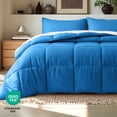 thumbnail image 6 of Bare Home Down Alternative Comforter Set - 3-Pieces - All Seasons - Queen, Medium Blue, 6 of 10