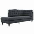 thumbnail image 6 of Modway Empress 2 Piece Upholstered Fabric Left Facing Bumper Sectional in Gray, 6 of 9