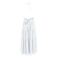 thumbnail image 5 of KHONTS Women's Deep V Neck Tie Knot Backless Halter Dress a Line Flowy Ruffle Maxi Dress White XL, 5 of 6