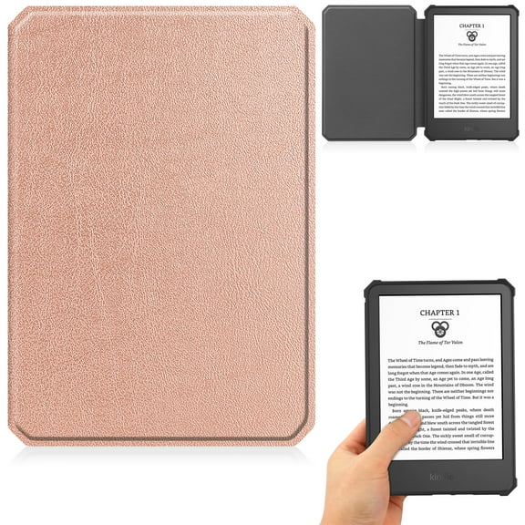 Artyond Case for New Kindle 2022 Release, Premium PU Leather Slim Folio Protective Cover With Auto Sleep/Wake Case for 6.0" New Amazon Kindle 11th Generation 2022 Release, Model C2V2L3, Rosegold