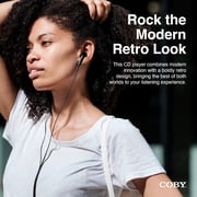 Coby Portable MP3 Compatibility, Built-In FM Radio, 60s Anti-Skip CD Player with Stereo Earbuds