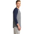 thumbnail image 3 of Sport-Tek ®  Colorblock Raglan Jersey.  T200 4Xl Heather Grey/ Black, 3 of 4