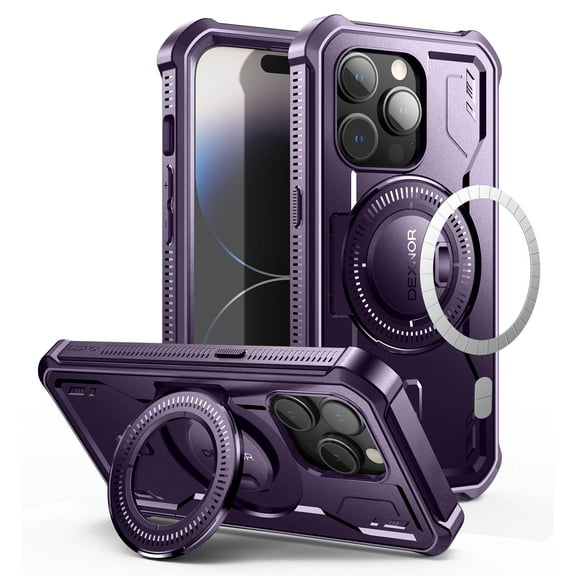 Dexnor Magnetic Case iPhone 14 Pro 6.1" Full-Body Shockproof Purple