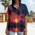 thumbnail image 6 of Yopmin Womens Hawaiian Shirt Palm Tree Print Summer Tropical Hawaiian Blouse Button Down for Beach Vacation Travel Summer, 6 of 7