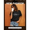 thumbnail image 4 of HUBERY Women Valentine's Day Love Printed Round Neck Short Sleeve T-Shirt, 4 of 7