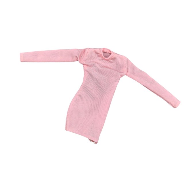 Ropa femenina a escala 1/6 para figura de acción de 12 pulgadas, elegante vestido corto en miniatura, ropa de moda coleccionable, vestido ajustado. Rosa